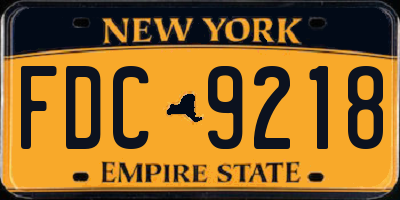 NY license plate FDC9218