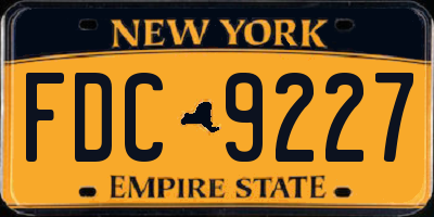 NY license plate FDC9227