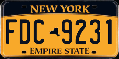 NY license plate FDC9231