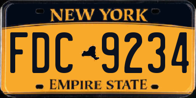 NY license plate FDC9234