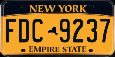 NY license plate FDC9237