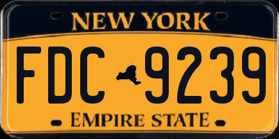 NY license plate FDC9239