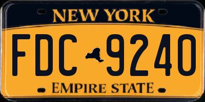 NY license plate FDC9240