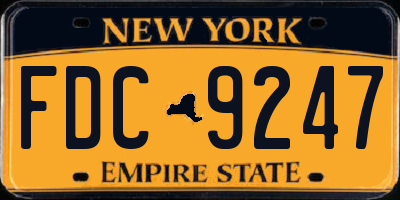 NY license plate FDC9247