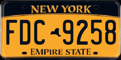 NY license plate FDC9258