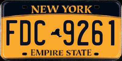 NY license plate FDC9261