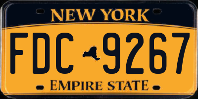 NY license plate FDC9267