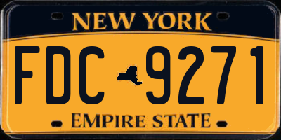 NY license plate FDC9271