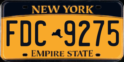 NY license plate FDC9275