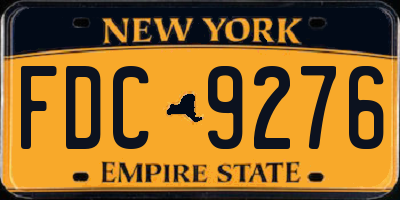 NY license plate FDC9276