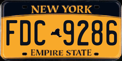NY license plate FDC9286