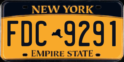 NY license plate FDC9291