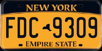 NY license plate FDC9309