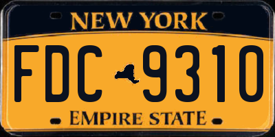 NY license plate FDC9310