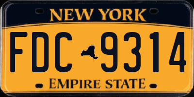 NY license plate FDC9314