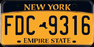 NY license plate FDC9316
