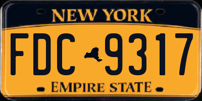 NY license plate FDC9317