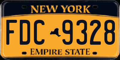 NY license plate FDC9328