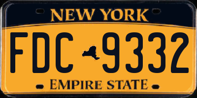 NY license plate FDC9332