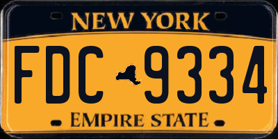 NY license plate FDC9334