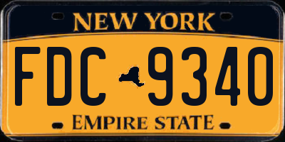NY license plate FDC9340