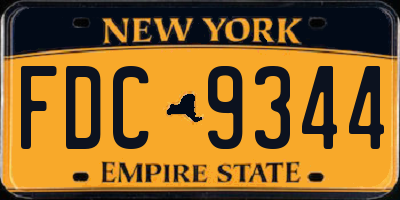 NY license plate FDC9344