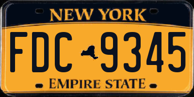 NY license plate FDC9345