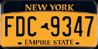 NY license plate FDC9347