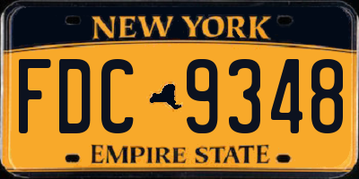 NY license plate FDC9348