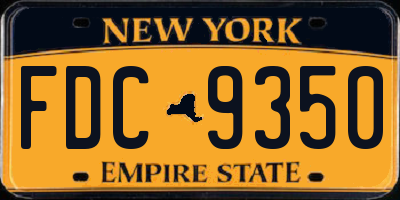NY license plate FDC9350
