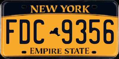 NY license plate FDC9356