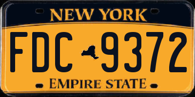 NY license plate FDC9372