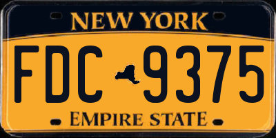 NY license plate FDC9375