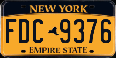 NY license plate FDC9376