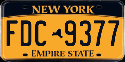 NY license plate FDC9377