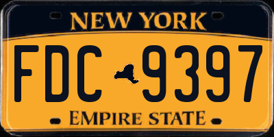 NY license plate FDC9397