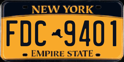 NY license plate FDC9401