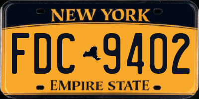 NY license plate FDC9402