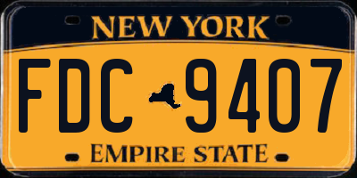 NY license plate FDC9407