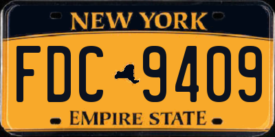 NY license plate FDC9409