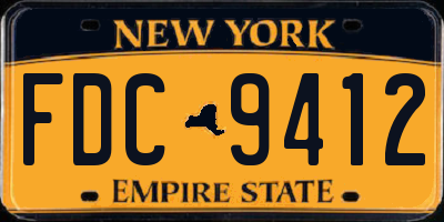 NY license plate FDC9412