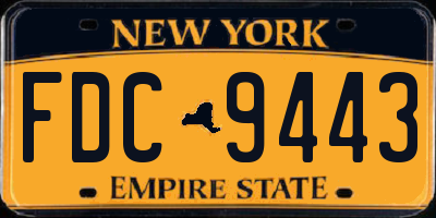 NY license plate FDC9443