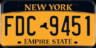 NY license plate FDC9451