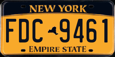 NY license plate FDC9461