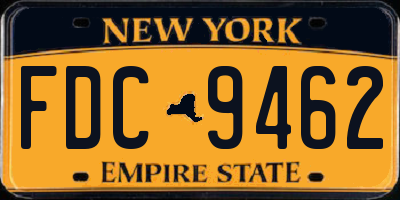 NY license plate FDC9462