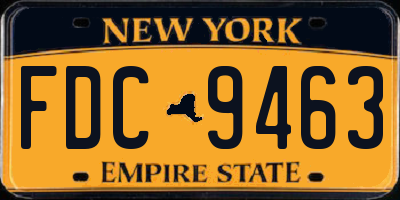 NY license plate FDC9463