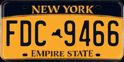 NY license plate FDC9466