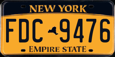 NY license plate FDC9476