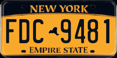 NY license plate FDC9481