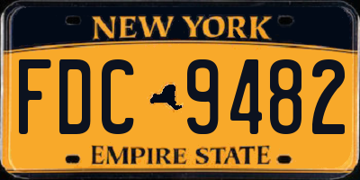 NY license plate FDC9482
